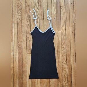 Unbranded Black and White Women's Ribbed Halter Dress